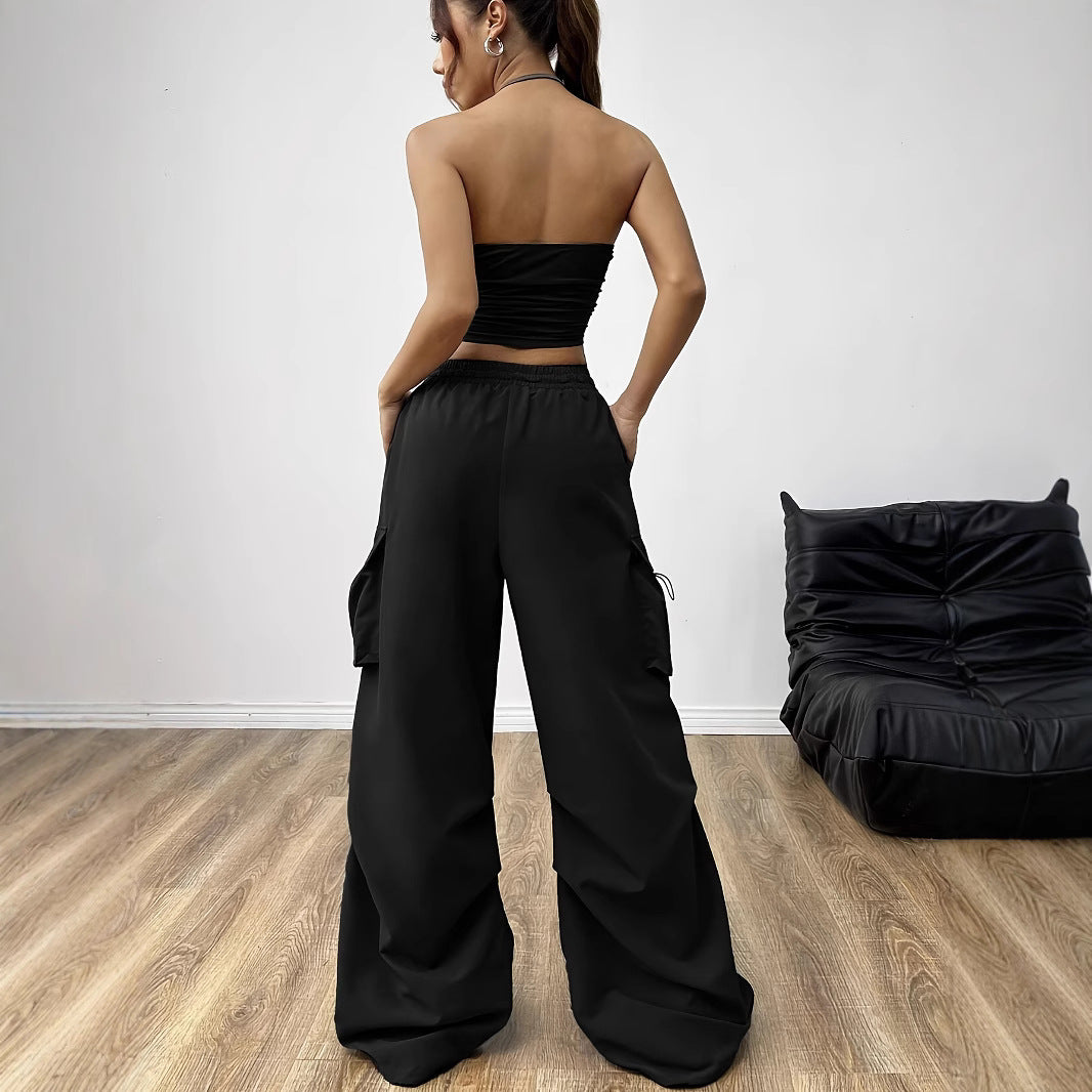 Damen Weit geschnittene Cargo-Hose mit stylischen Details Stalluxe