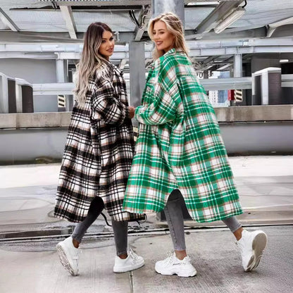 Damen Karierte Oversized-Jacke im Casual-Stil Stalluxe