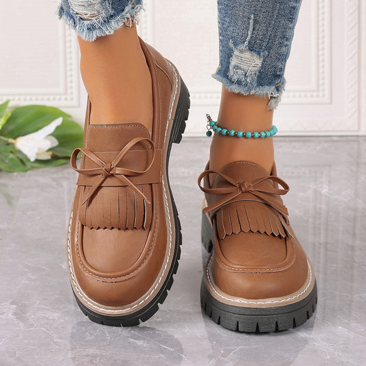 Damen Mokassins mit modischem Fransen-Design und bequemer Sohle Stalluxe