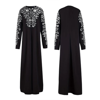 Damen Maxikleid mit kunstvoller Stickerei und eleganten langen Ärmeln Stalluxe