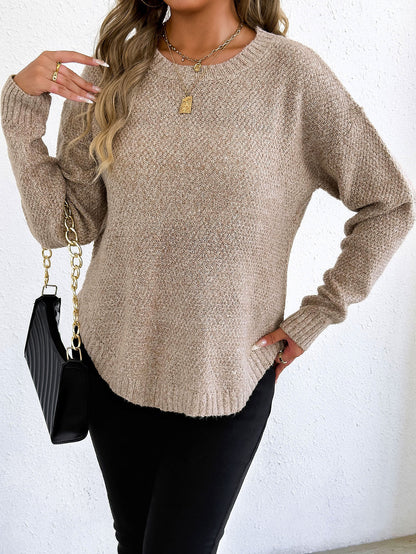 Damen lässiger Strickpullover mit hochwertigem Strukturmuster Stalluxe