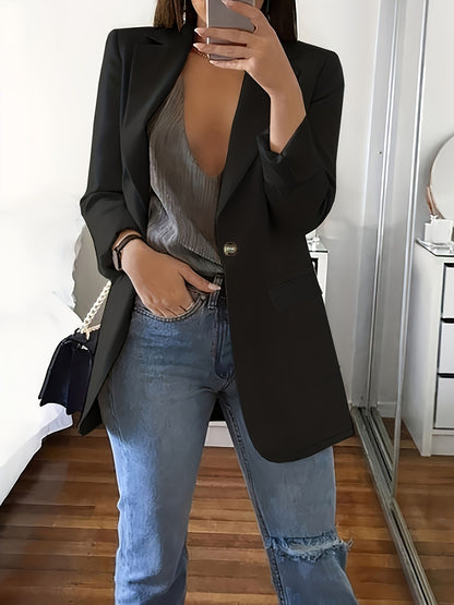 Damen Eleganter Blazer mit tiefem V-Ausschnitt und schmalem Schnitt Stalluxe