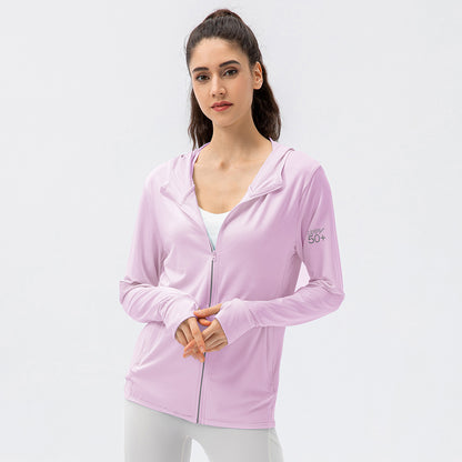 Damen Atmungsaktive Sportjacke mit Kapuze und Reißverschluss Stalluxe