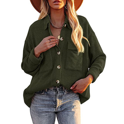 Damen Oversized Hemdbluse mit strukturiertem Design und Knopfdetails Stalluxe