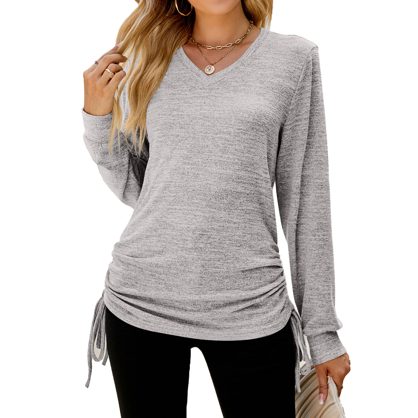 Damen Langarmshirt mit verstellbarem Bund Stalluxe