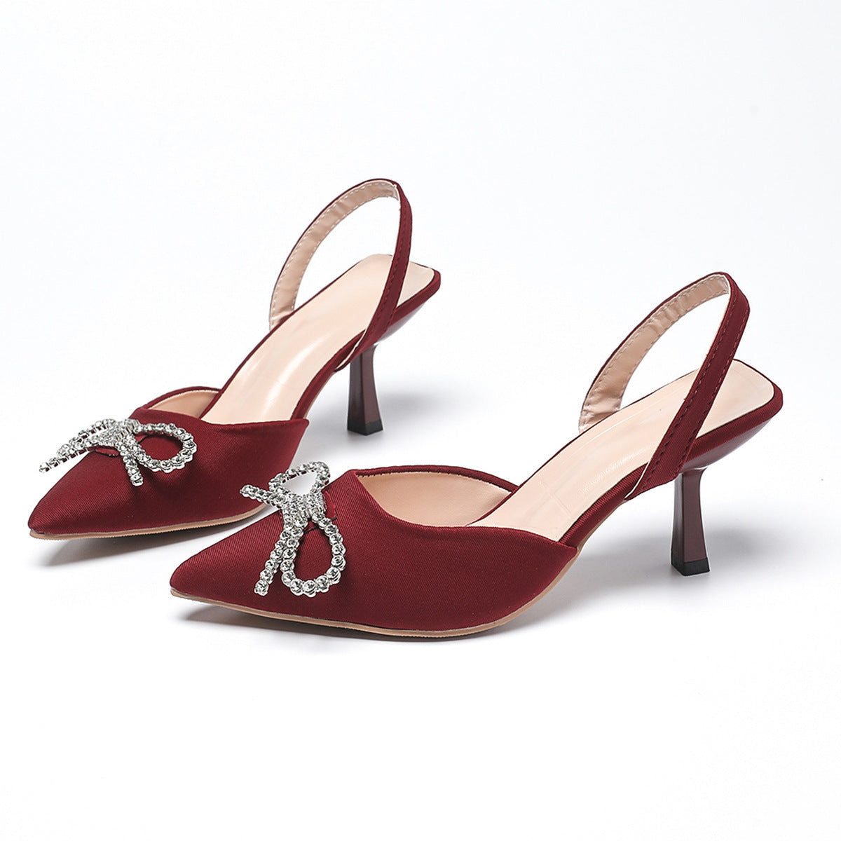 Damen Elegante Slingback-Pumps mit funkelndem Strassschleifen-Detail Stalluxe