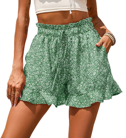 Damen florale Shorts mit elastischem Bund und lässigem Design Stalluxe