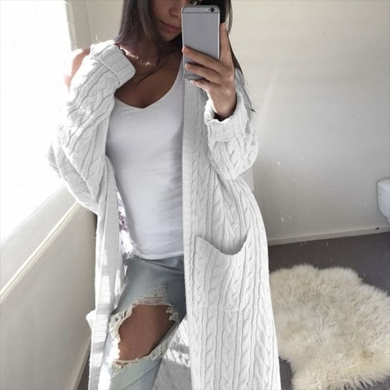 Damen Strickjacke mit Kabelmuster und Schulterdetails Stalluxe