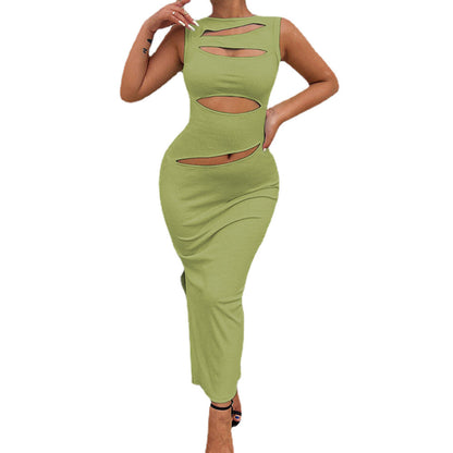 Damen figurbetontes Cut-Out Maxikleid Stalluxe
