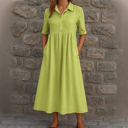 Damen Hemdkleid mit taillierter Silhouette und praktischen Taschen Stalluxe