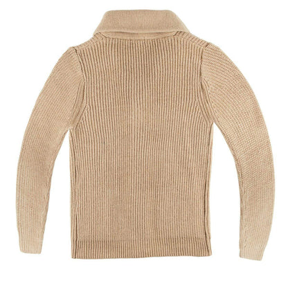 Damen Grobstrick Pulloverjacke mit elegantem Schalkragen und knöpfen Stalluxe