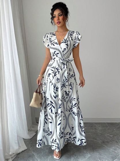 Damen Maxikleid mit floralem Muster Stalluxe