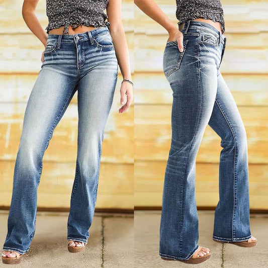 Damen Slim Fit Jeans mit hohem Bund Stalluxe
