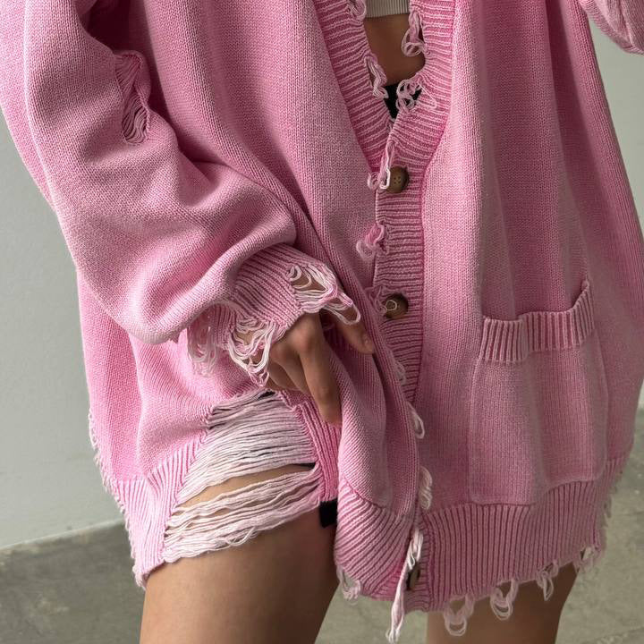 Damen Lässige Strickjacke mit vintage-inspirierten Fransen Stalluxe