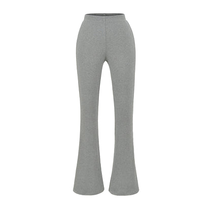 Damen elegante Flared-Hose mit hoch tailliertem Schnitt und feinem Rippdesign Stalluxe