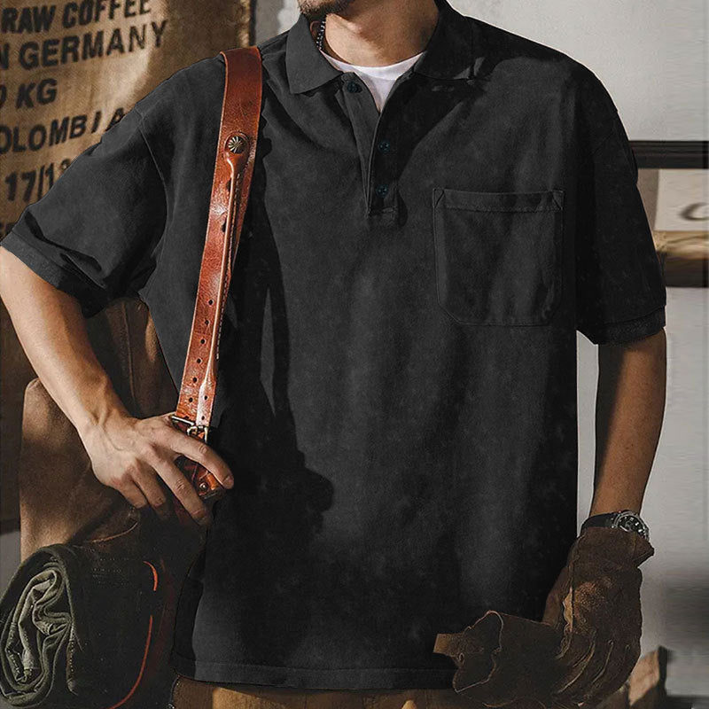 Product Image for Herren lässiges Poloshirt mit praktischer Brusttasche Stalluxe - Schwarz / XXXL
