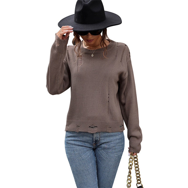 Damen lässiger Strickpullover Stalluxe