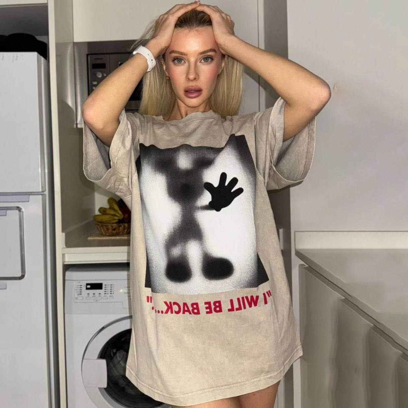 Damen Oversized Sweatshirt mit kreativem Grafischem Motiv Stalluxe