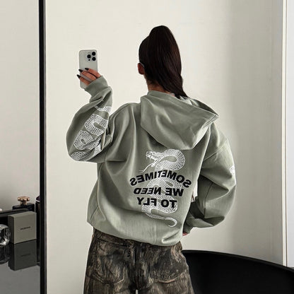 Damen Oversized Kapuzenpullover mit modischen Details Stalluxe