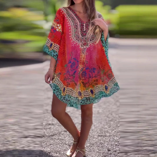 Frauen Bohemian Kaftan Kleid Stalluxe