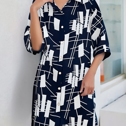 Damen Sommerliches Freizeitkleid mit farbenfrohem Blumenmuster und legerem Schnitt Stalluxe