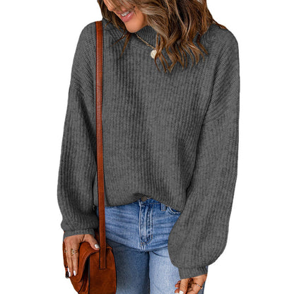 Damen Übergroßer Pullover mit strukturiertem Muster und hochgeschlossenen Ausschnitt Stalluxe