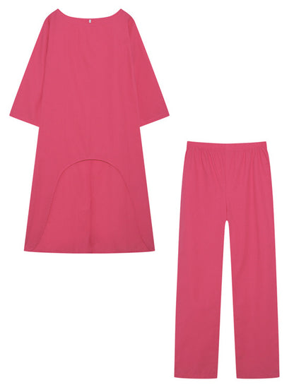Damen Lässiges Freizeitoberteil und Hose Set Stalluxe Magenta