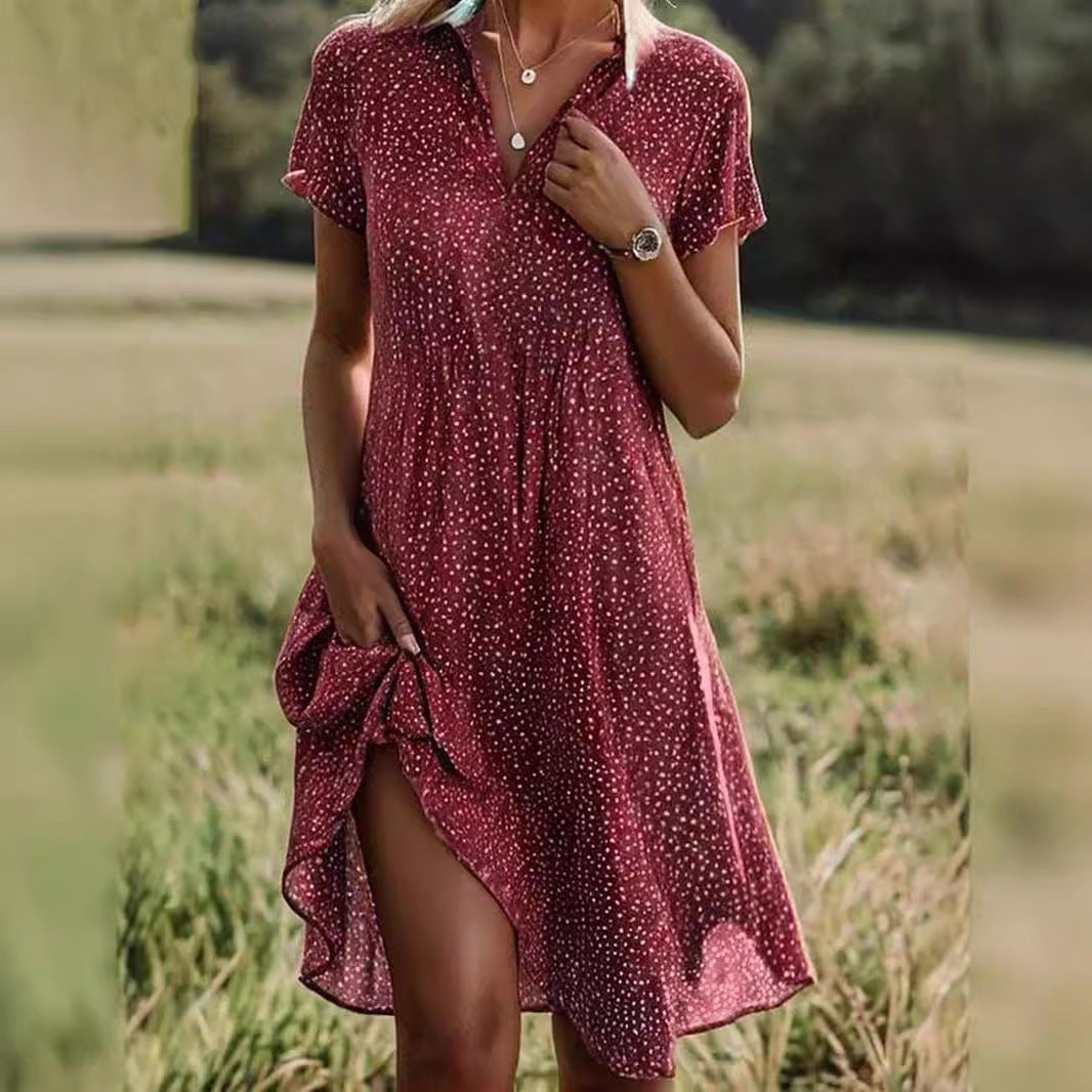 Damen Freizeitkleid mit Knopfverschluss und asymmetrischem Saum Stalluxe