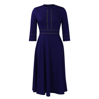 Damen elegantes Kleid mit dekorativen Nähten Stalluxe