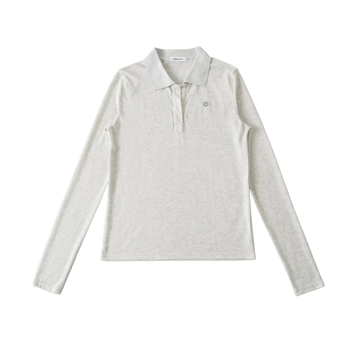 Damen Langarm-Polohemd mit modernem Kragen und hochqualitativem Materialmix Stalluxe