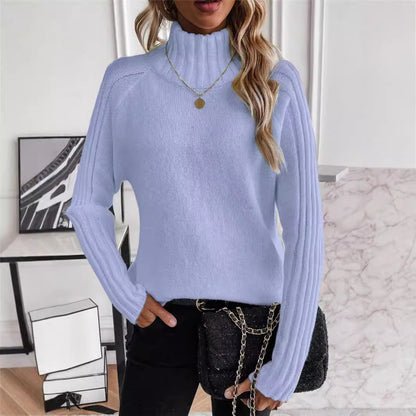 Damen Pullover mit modernem Stehkragen und strukturiertem Rippdesign Stalluxe