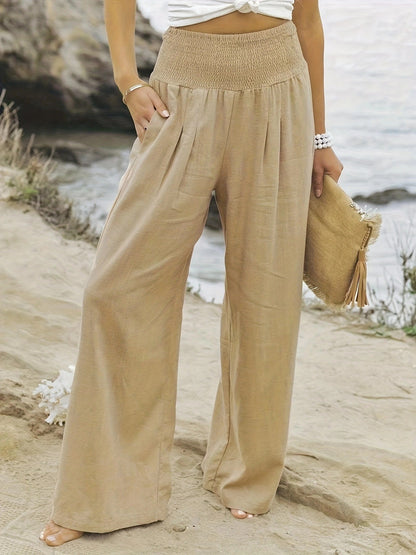 Damen Weite Sommerhose mit elastischem Bund und lockerem Schnitt Stalluxe