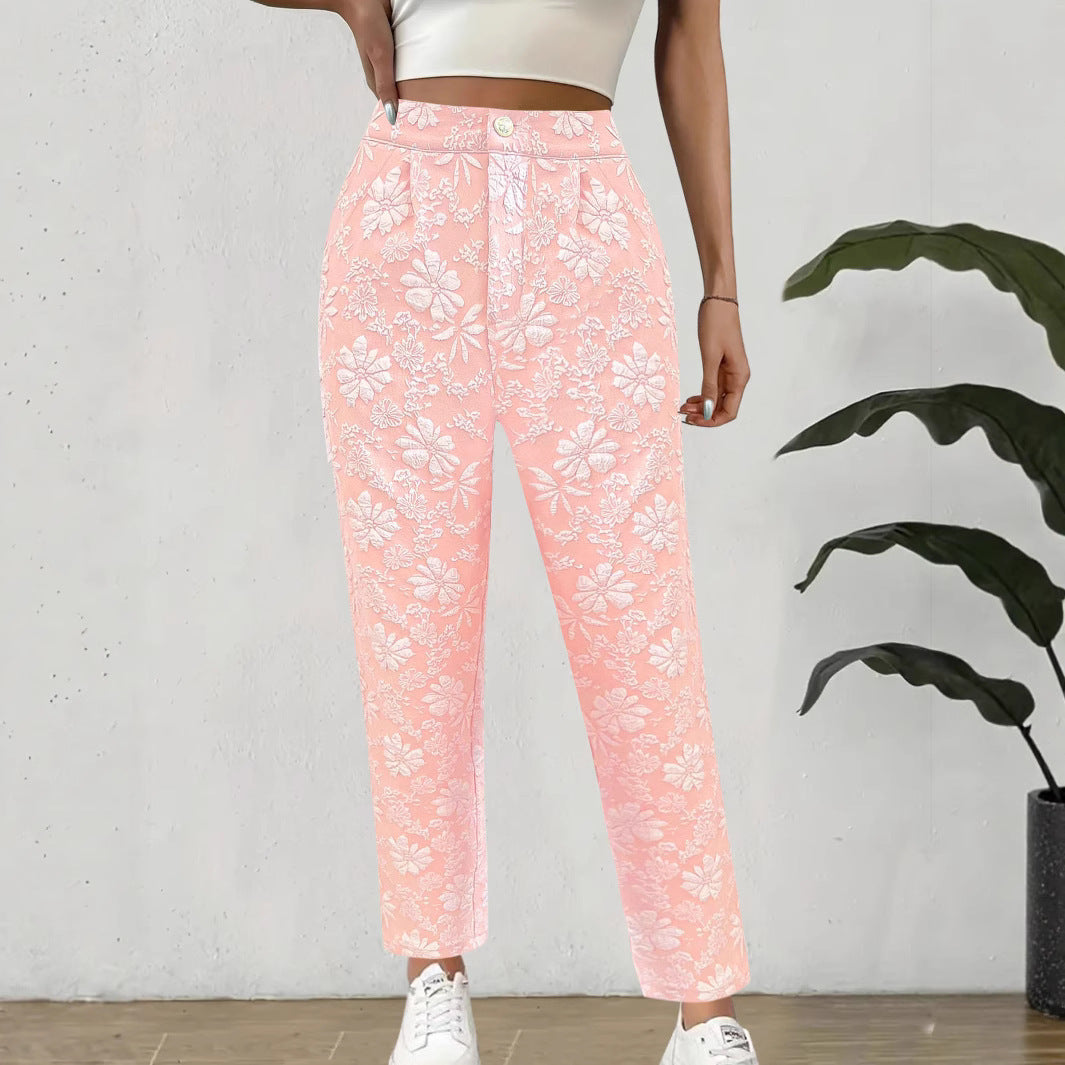 Damen Blumenmuster Freizeithose Stalluxe
