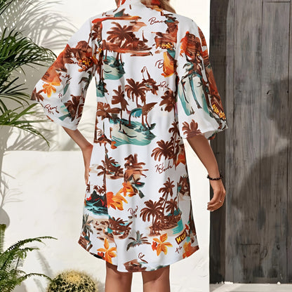 Damen Sommerliches Freizeitkleid mit farbenfrohem Blumenmuster und legerem Schnitt Stalluxe