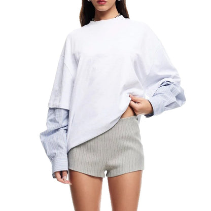 Damen modulares T-Shirt mit einzigartigen Ärmel-Details Stalluxe