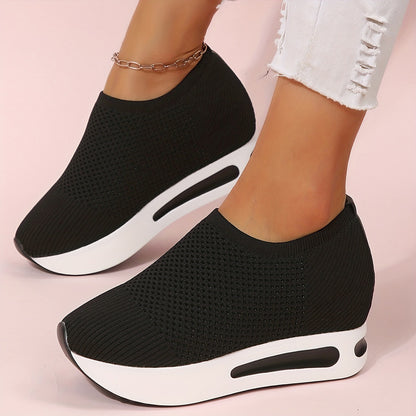 Damen atmungsaktive Wedge Sneakers Stalluxe