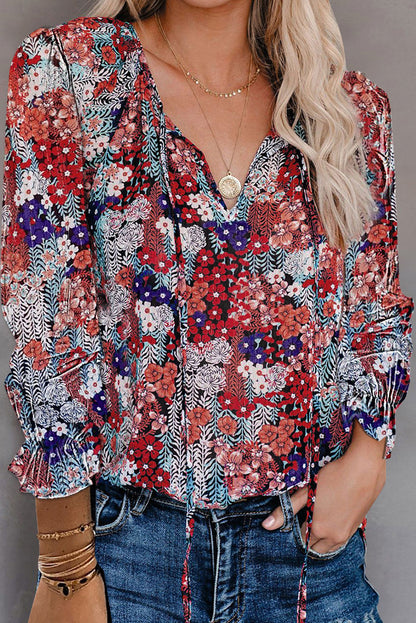 Damen Bluse mit raffiniertem Leopardenmuster und modischem V-Ausschnitt Stalluxe