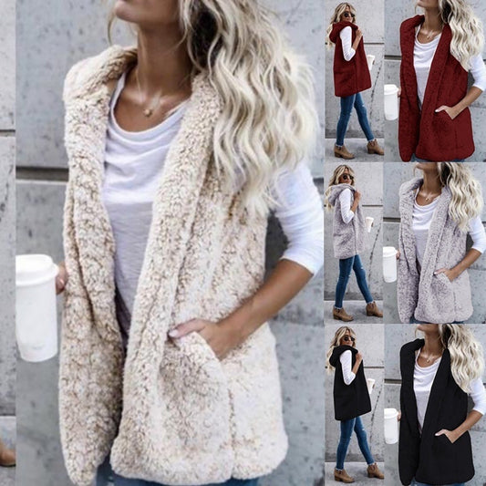 Damen Zarte Fleece-Weste mit praktischen Taschen und offenem Schnitt Stalluxe