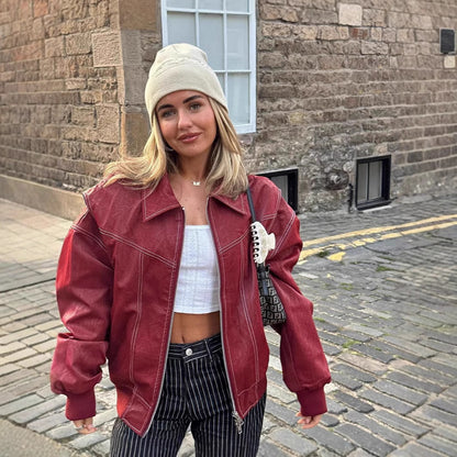 Damen Oversized Jacke im Jeanslook mit strukturierter Oberfläche und verstecktem Reißverschluss Stalluxe