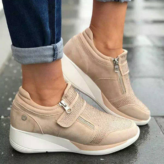 Damen Sneakers mit elastischem Riemen und atmungsaktivem Obermaterial Stalluxe
