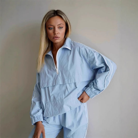 Damen Freizeitjacke mit halbem Reißverschluss und praktischen Taschen Stalluxe