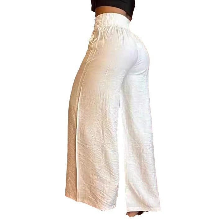 Damen weite Hosen mit elastischem Bund und stylischen Fransen Stalluxe