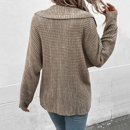 Damen stylischer Strickpullover mit tiefem V-Ausschnitt und überschnittenen Ärmeln Stalluxe
