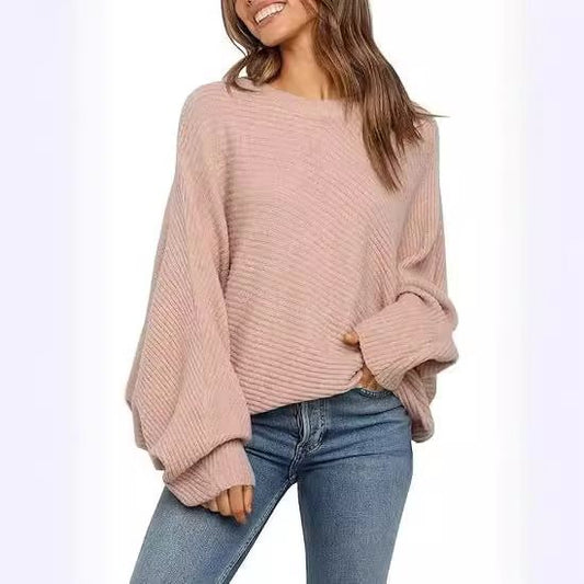 Damen Bequemer oversized Strickpullover mit weit geschnittenen Ärmeln Stalluxe