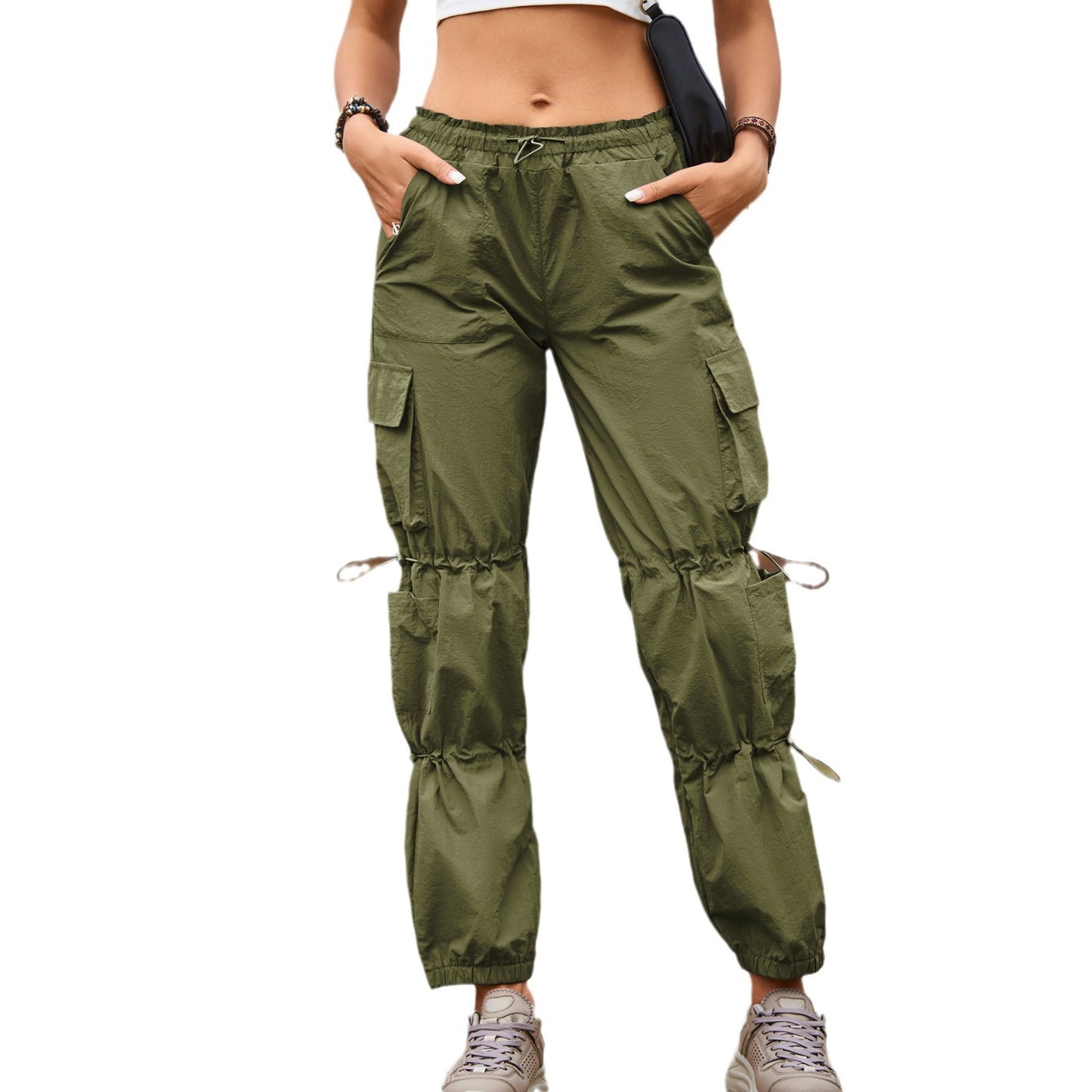 Damen Cargo Jogger-Hosen mit Kordelzug und Taschen-Detail Stalluxe