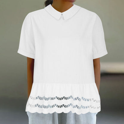 Damen Bluse mit Rüschensaum und ausgestellten Ärmeln Stalluxe