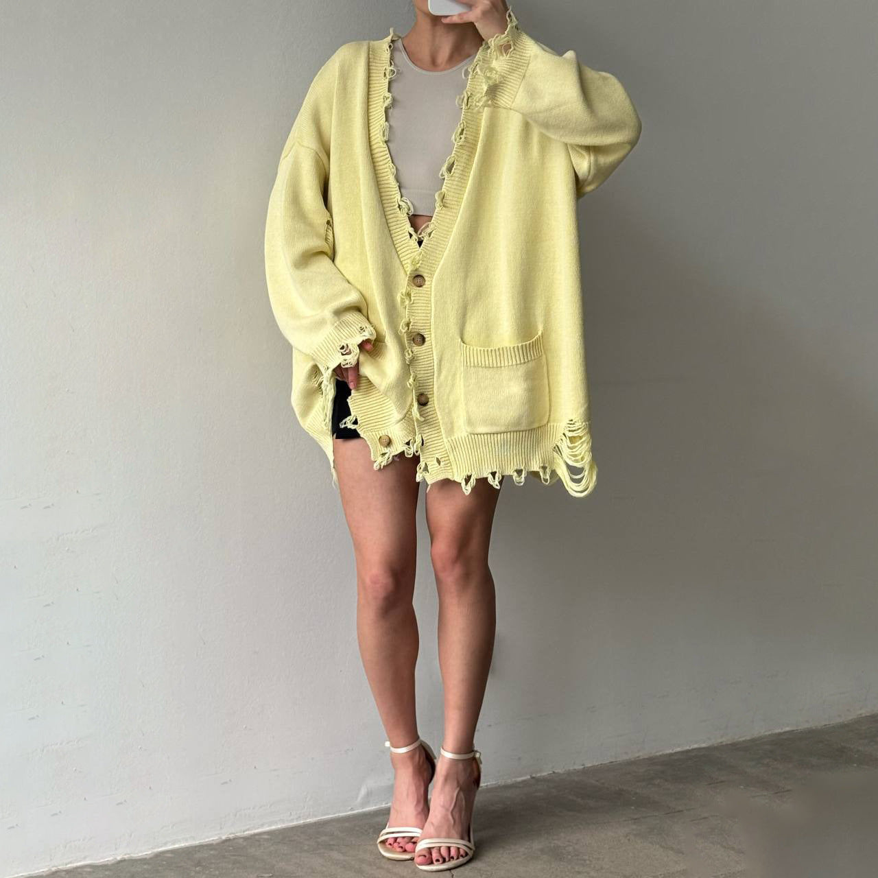 Damen Lässige Strickjacke mit vintage-inspirierten Fransen Stalluxe