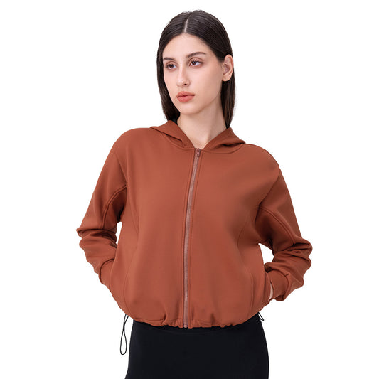 Damen sportliche Kapuzenjacke mit modischem Schnitt und elastischem Bund Stalluxe