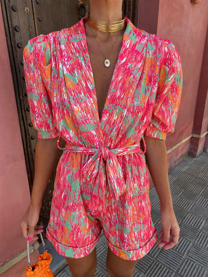Damen Jumpsuit mit buntem Muster Stalluxe