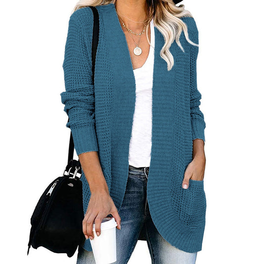 Damen Strickjacke mit modernem Strickmuster und praktischen Taschen Stalluxe